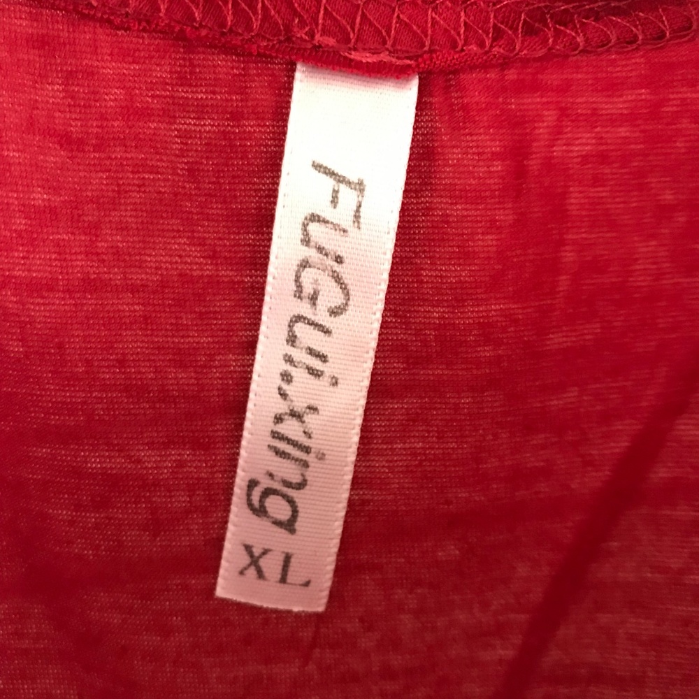 Red Top w/ Lace Accents - Picture 4 of 4